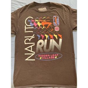 Naruto Men's medium black Anime T-shirt 100% cotton short sleeve crew neck